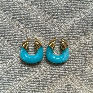 Lizzie Fortunado organic hoops turquoise